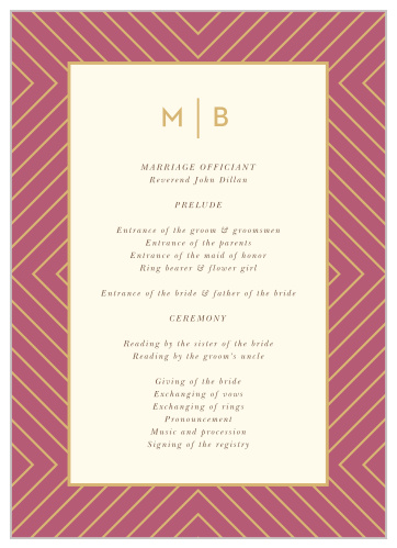 Geometric Perfection Wedding Programs