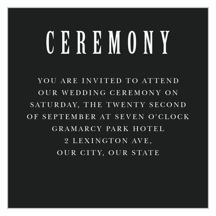 Simply Spoken Ceremony Cards