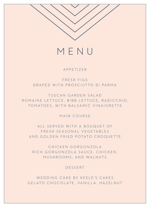 Mod Snaps Wedding Menus