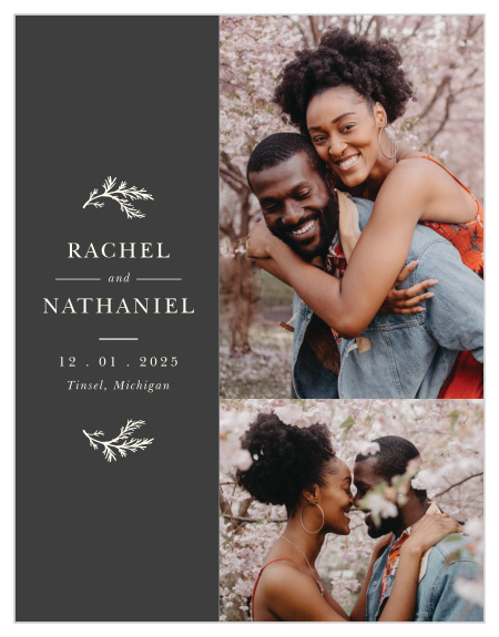 Our Modern Honor Save-the-Date Magnets are an elegant way to announce your engagement! 