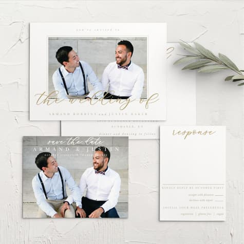 Oversize Script Wedding Invitations