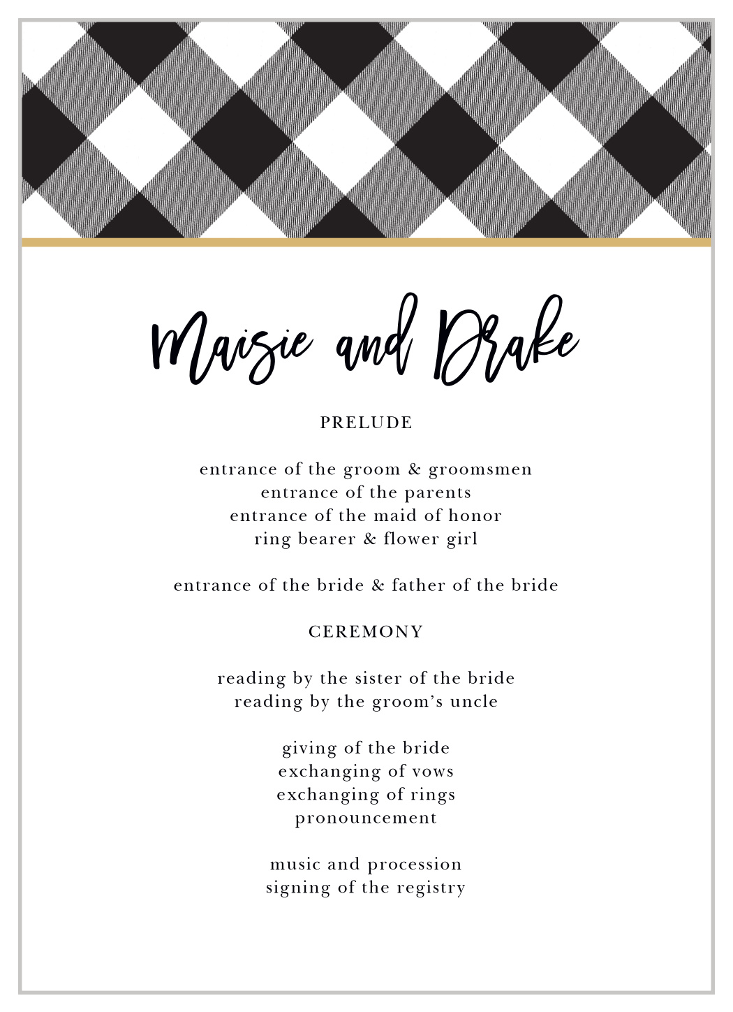 Warm Woods Wedding Programs