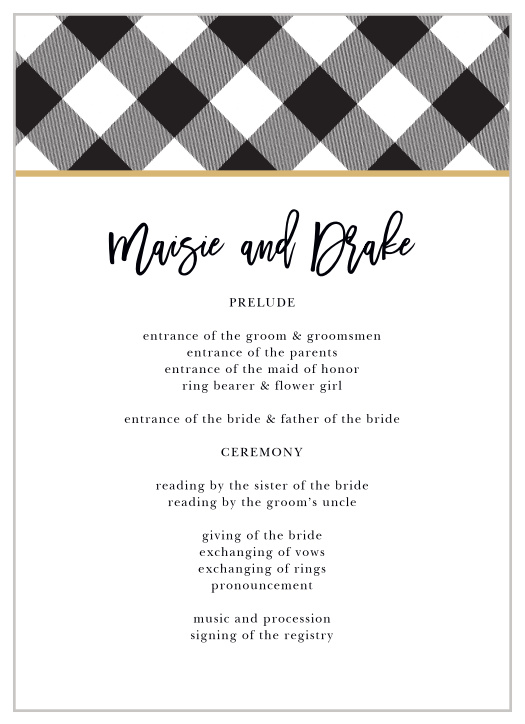Warm Woods Wedding Programs