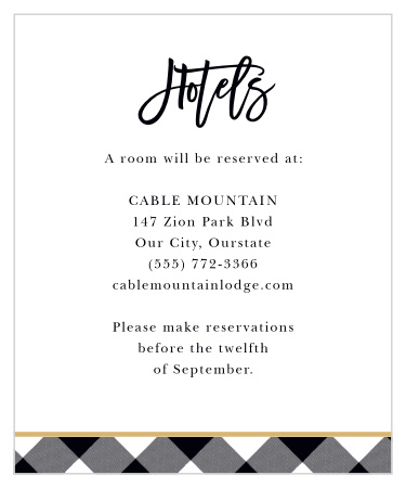 Warm Woods Wedding Accommodation Cards