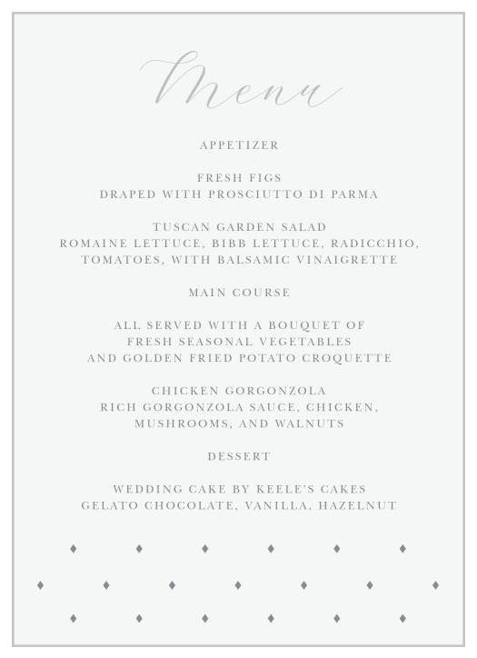 Matilda Dots Wedding Wedding Menus
