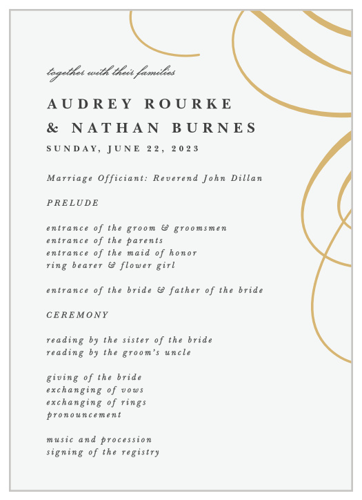 Old World Swirls Wedding Programs