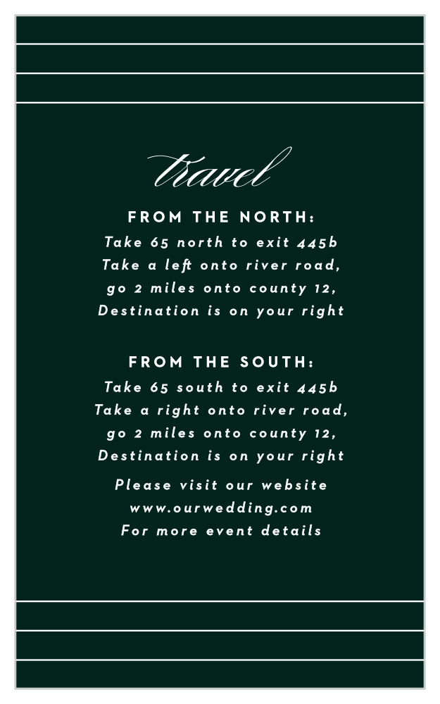 Elegant Union Direction Cards