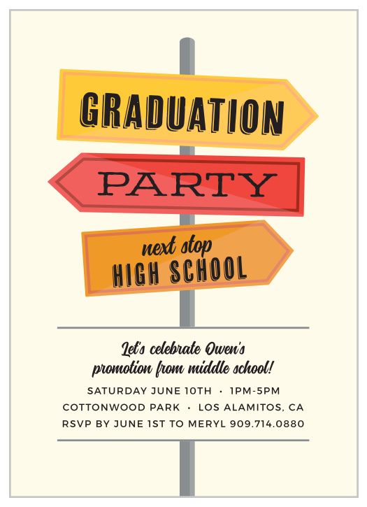 Gather your family and friends together to come and support your child on your big day with our Next Stop Graduation Party Invitations.