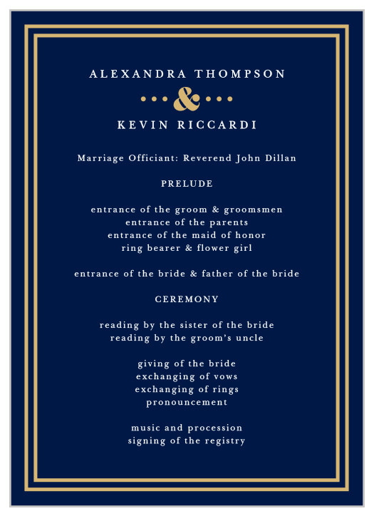 Simple Square Wedding Programs