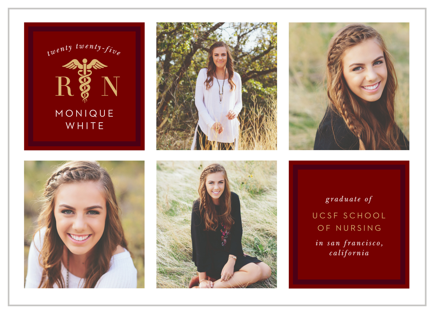Nursing Grid Graduation Announcements