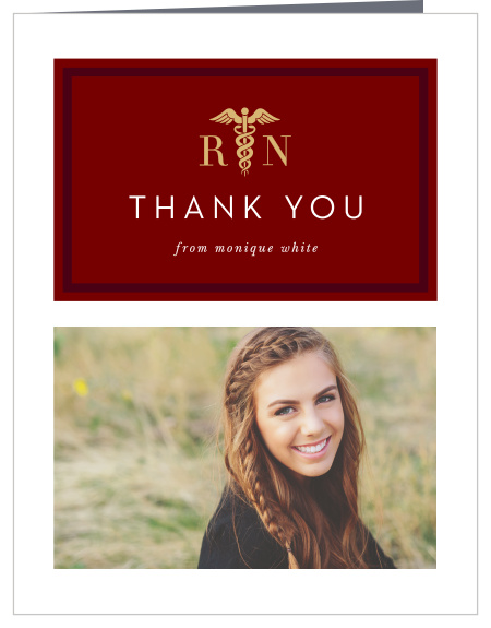 Show your appreciation to your family and friends for their support on your big with our Nursing Grid Graduation Thank You Card.