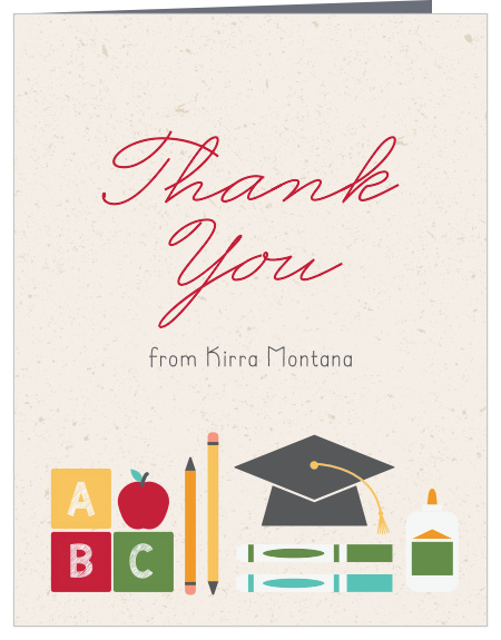 Preschool Banner Graduation Thank You Cards
