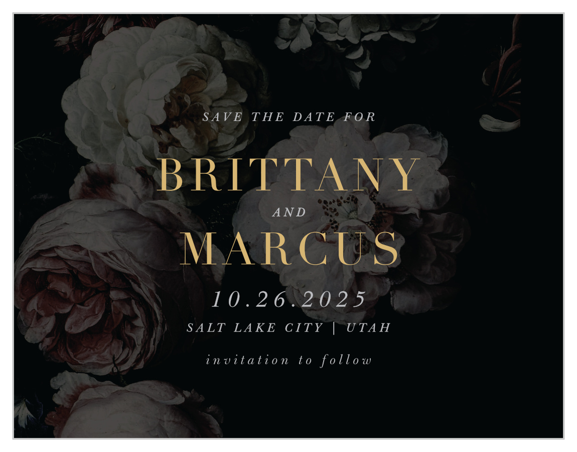 Moody Florals Save the Date Magnets