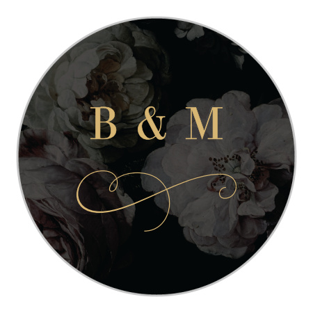 Moody Florals Wedding Stickers