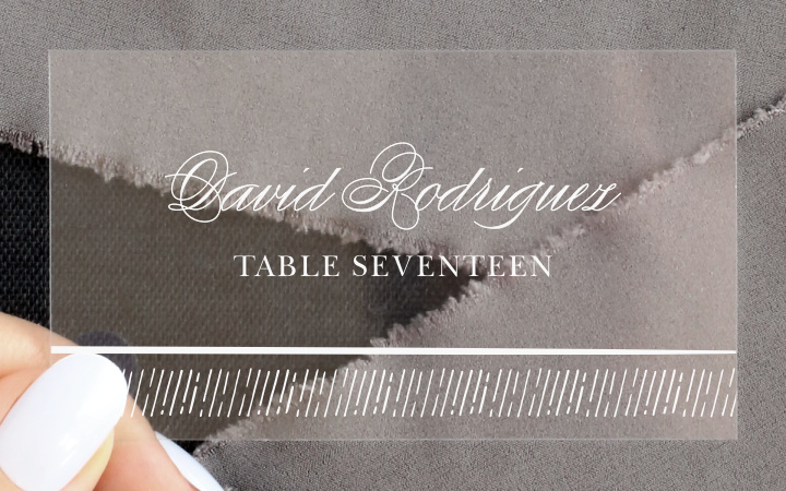 Handdrawn Frame Clear Place Cards