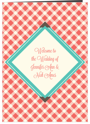 Our Timeless Plaid Scrapbook wedding program is a perfect match to the rest of the Timeless Plaid Scrapbook wedding suite.