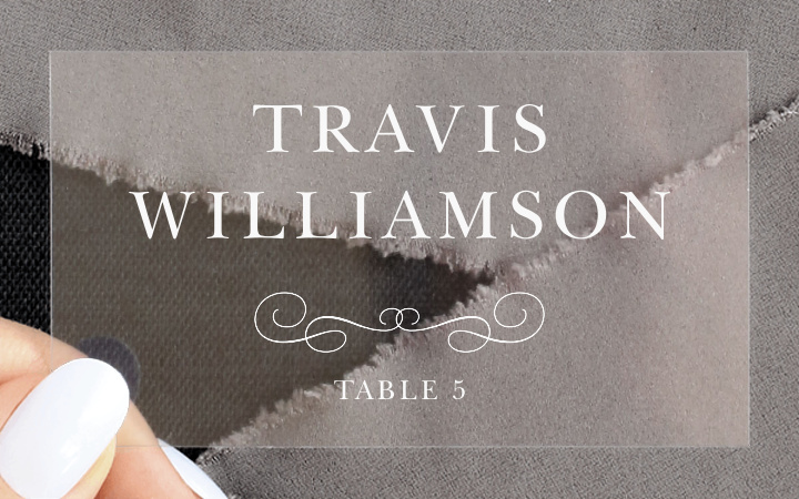 Chic Elegance Clear Place Cards
