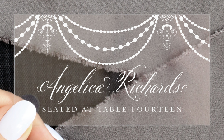 Elegant Chandelier Clear Place Cards