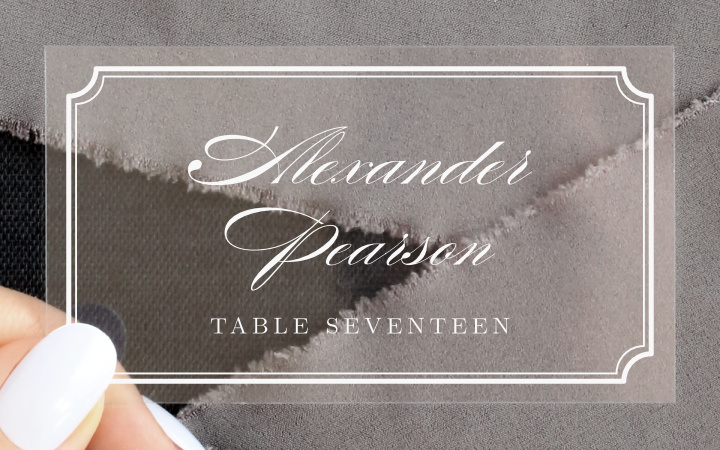 Simple Frame Clear Place Cards