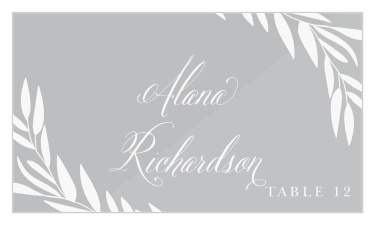 Greenery Leaves Clear Place Cards