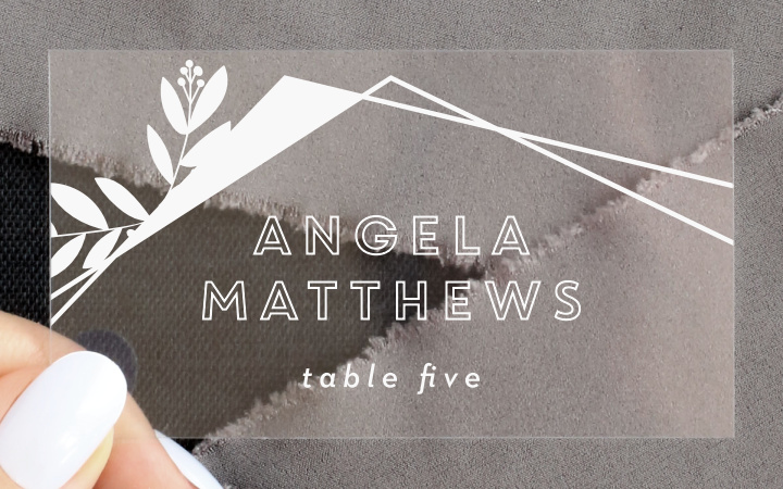 Modern Flora Clear Place Cards