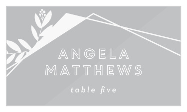 A beautiful geometric border surrounds your guests' names and their table numbers!  