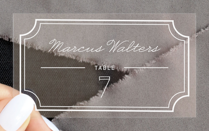 Framed Type Clear Place Cards