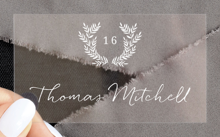 Botanical Monogram Clear Place Cards