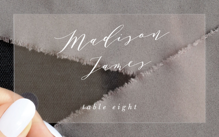Modern Calligraphy Clear Place Cards