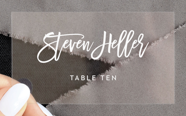 Marker Script Clear Place Cards