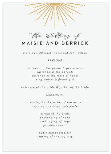 Ornamental Badge Wedding Programs