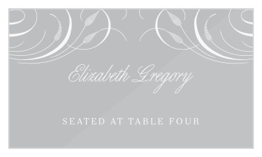 Make a memorable statement at your wedding with the Romantic Swirls Clear Place Cards!