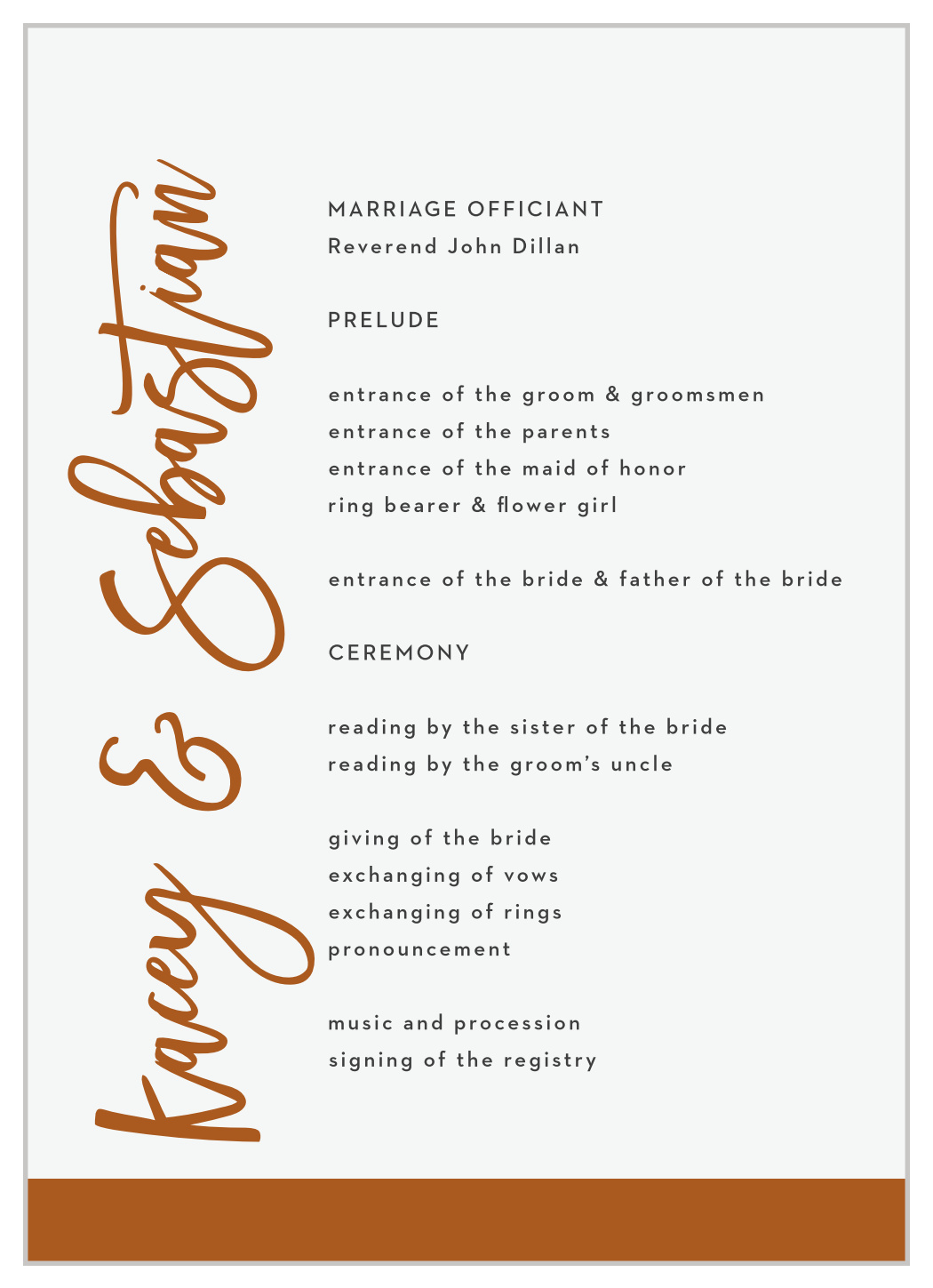 Tea Photo Collage Wedding Programs