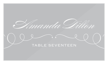 The Swirl Frame Clear Wedding Place Cards marry classic and modern in this fresh landscape style design. 