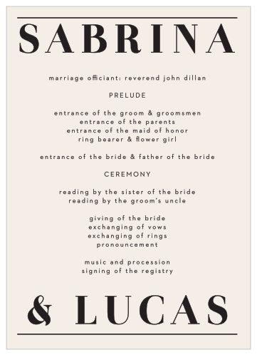 Cutest Couple Wedding Programs