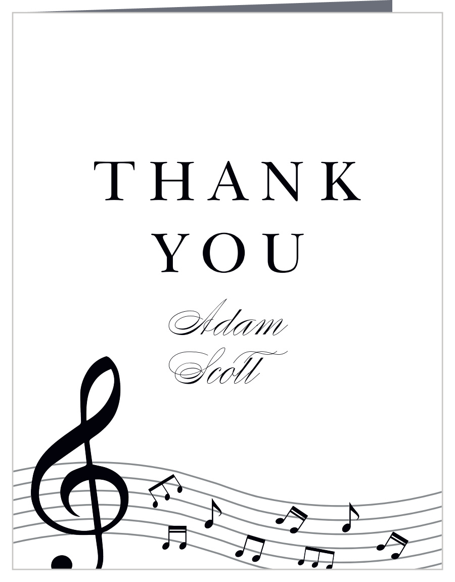 Musical Notes Bar Mitzvah Thank You Cards