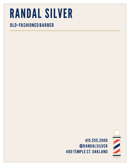 The perfect addition to your handwritten notes to clients is with our Barber Pole Business Stationeries. 