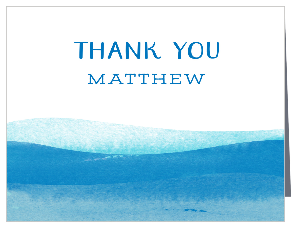 Ocean Vibes Bar Mitzvah Thank You Cards