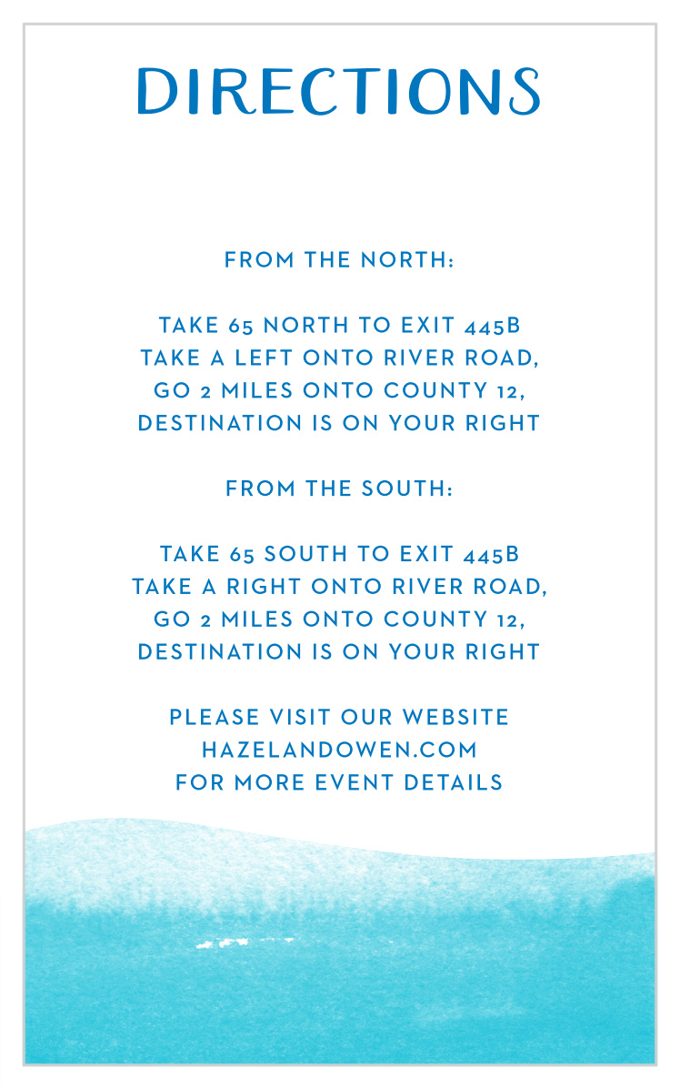 Ocean Vibes Bar Mitzvah Direction Cards