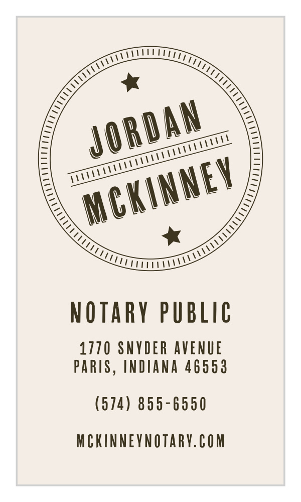Notary Public Business Cards