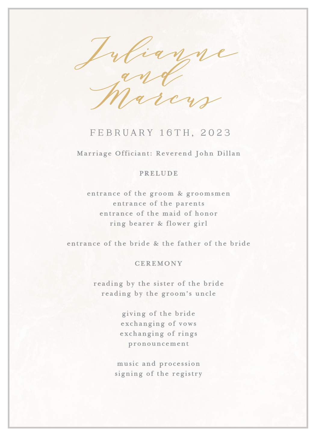Pure Simple Lines Wedding Programs