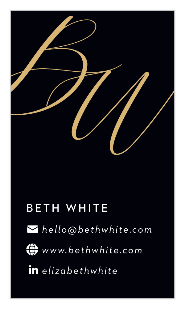 Large Script Business Cards