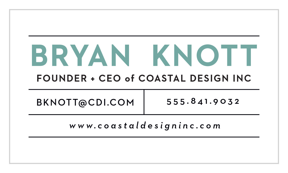 Info Grid Business Cards