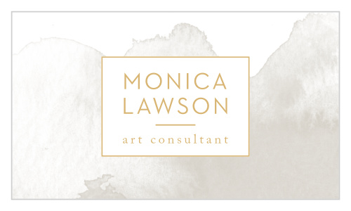 Shades of grey watercolors splash across the background of our Watercolor Waves Business Cards!