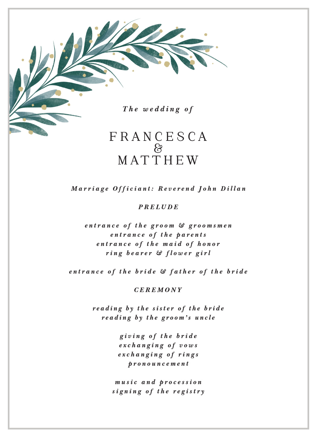 Perfect Match Wedding Programs