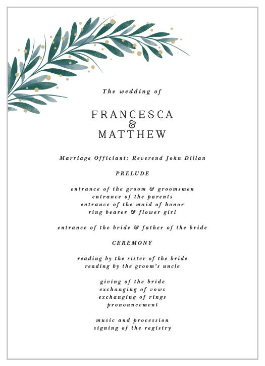 Perfect Match Wedding Programs
