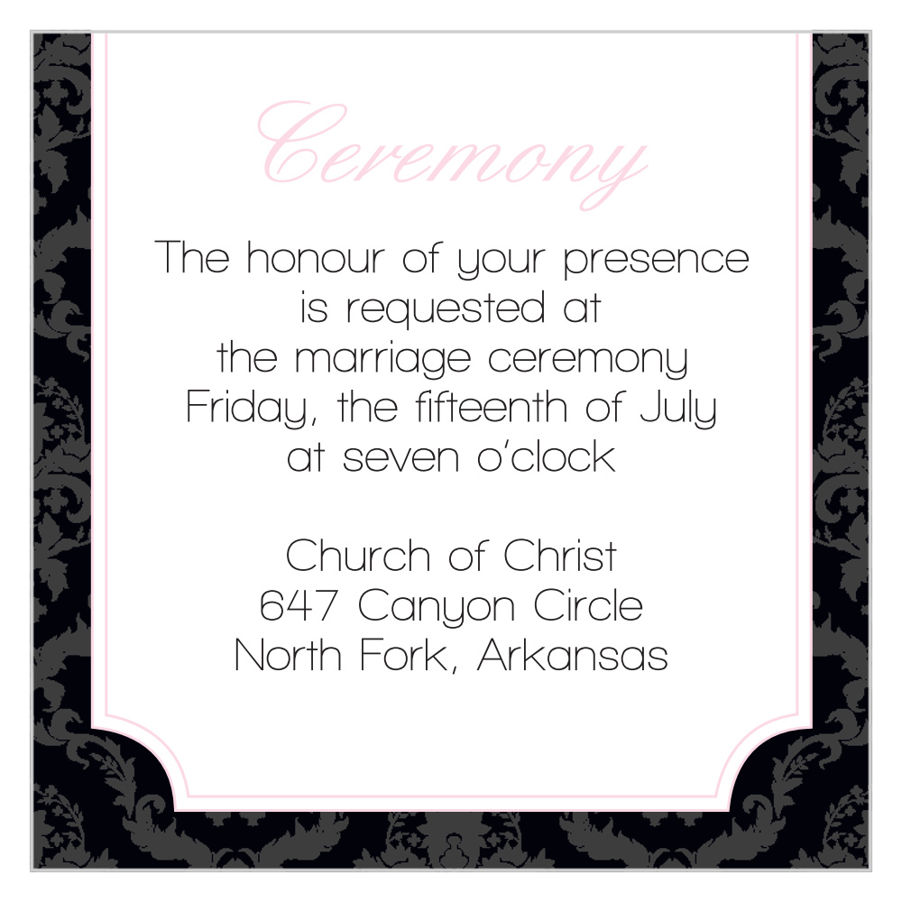 Pink Chic Ceremony Cards