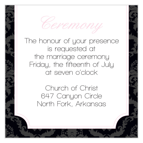 Pink Chic Ceremony Cards