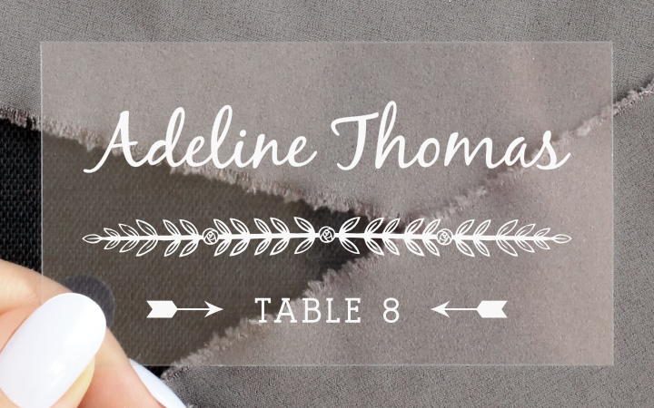 Simple Cursive Clear Place Cards