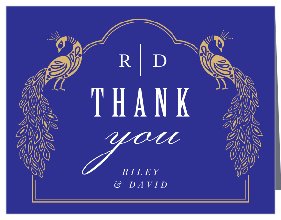 Pretty Peacocks Engagement Thank You Cards
